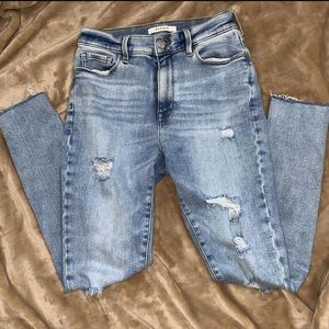 PacSun Ultra High Rise Distressed Denim Blue Jeans